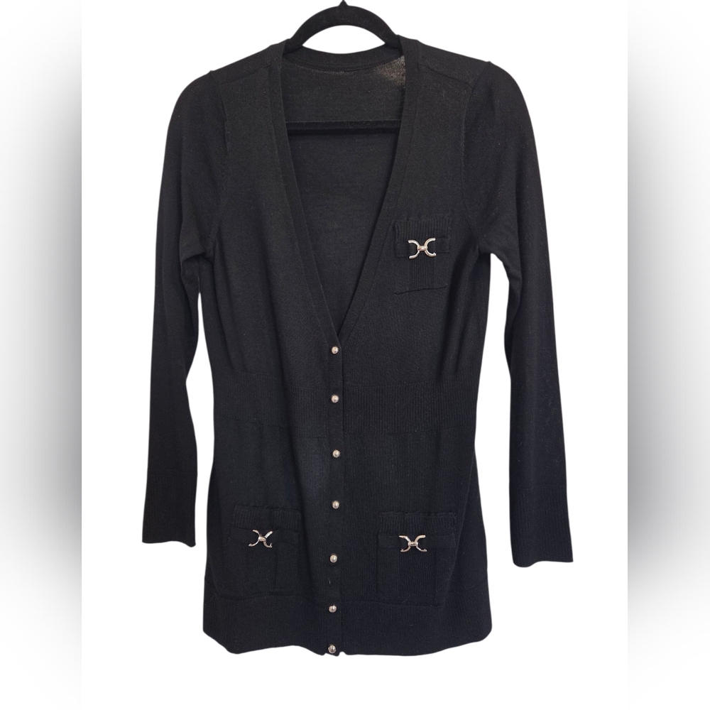 Black Tunic Cardigan Sweater